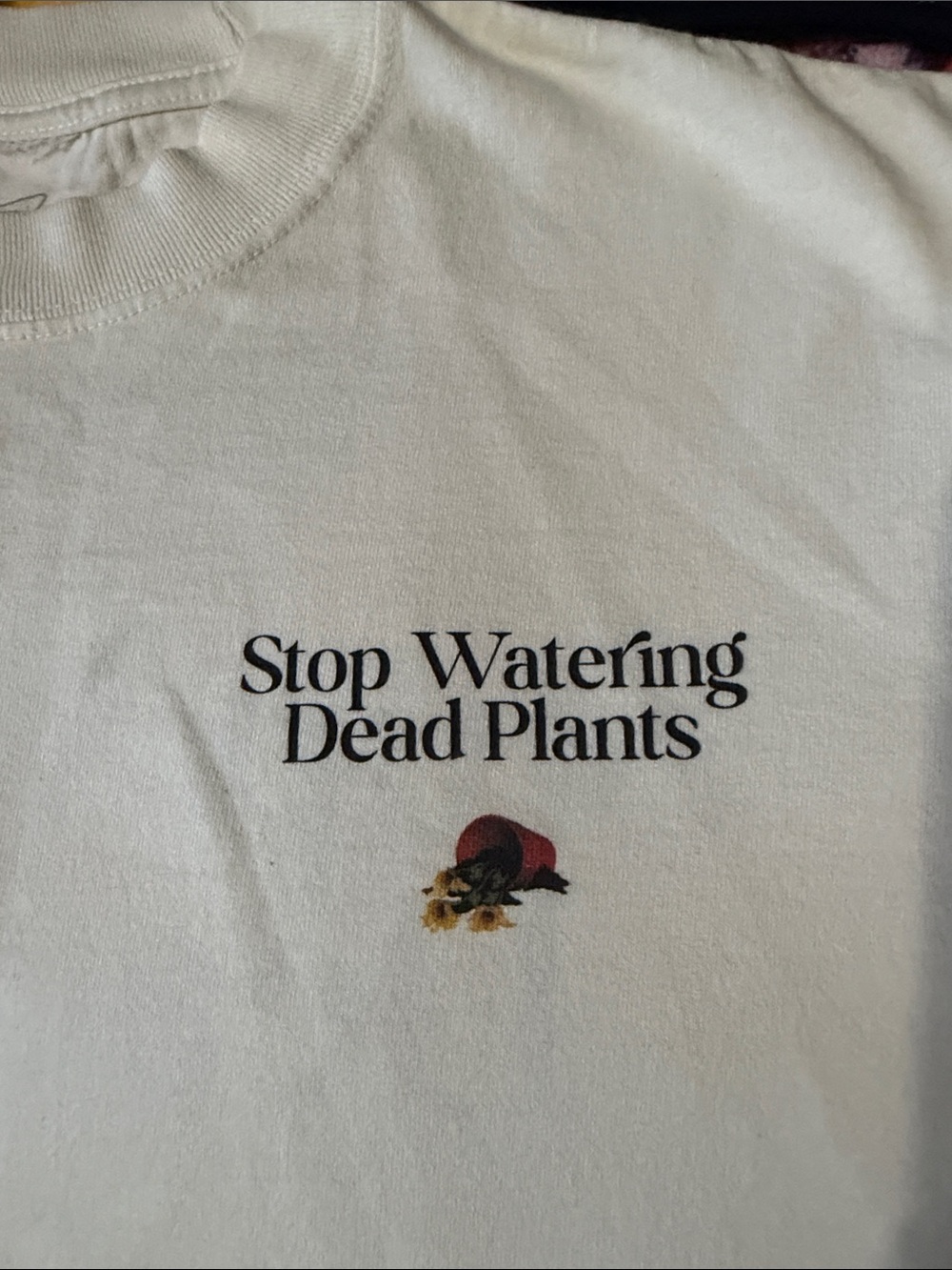 STOP WATERING DEAD PLANTS WHITE TEE - Picture 4 of 12